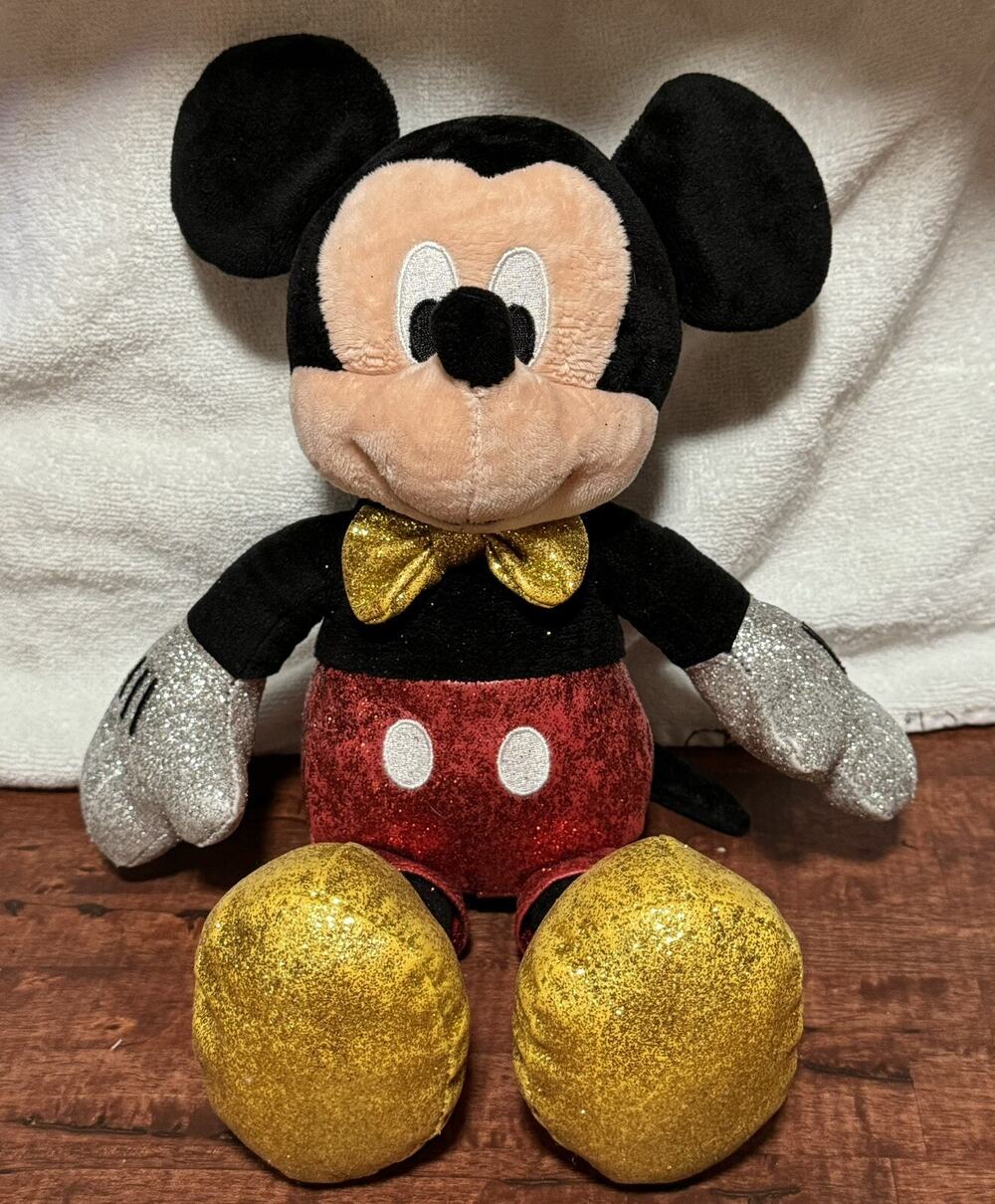 Ty Sparkle Disney Mickey Mouse Shiny Plush Stuffed Animal 13"